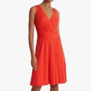 Lauren Ralph Lauren SleevelessCrossover Tie Jersey Dress Color Hyannis sz 0